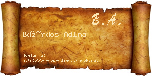 Bárdos Adina névjegykártya